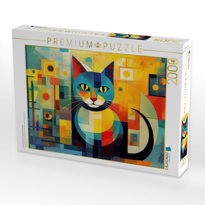 Katze Im Stil von Wassily Kandinsky - CALVENDO Foto-Puzzle'