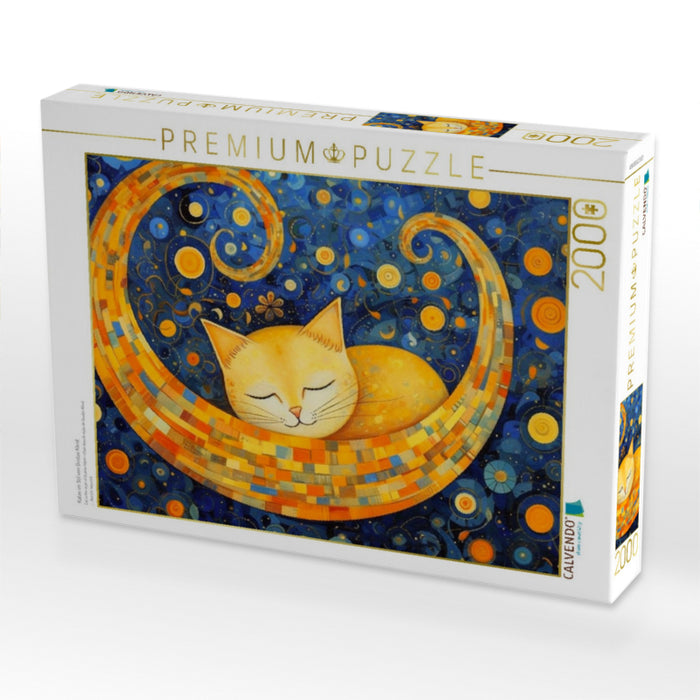 Katze im Stil von Gustav Klimt - CALVENDO Foto-Puzzle'