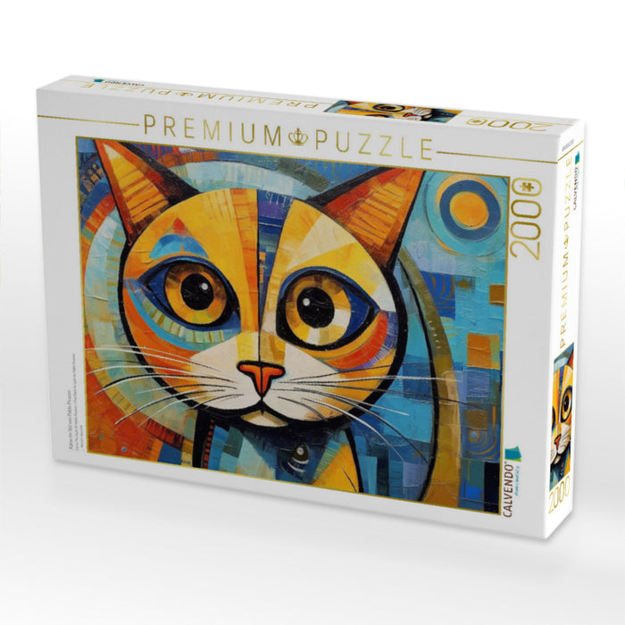 Katze Im Stil von Pablo Picasso - CALVENDO Foto-Puzzle'