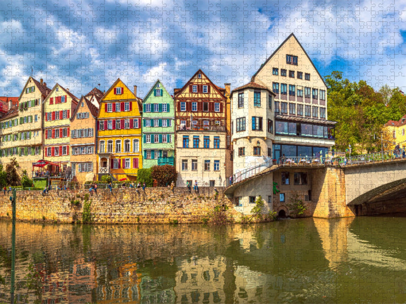 Neckarmauer bei der Eberhardsbrücke - CALVENDO Foto-Puzzle'