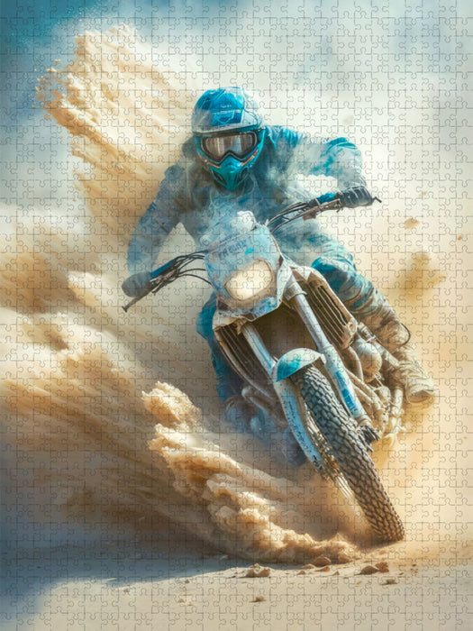 Motorradrennen in der Wüste - CALVENDO Foto-Puzzle'