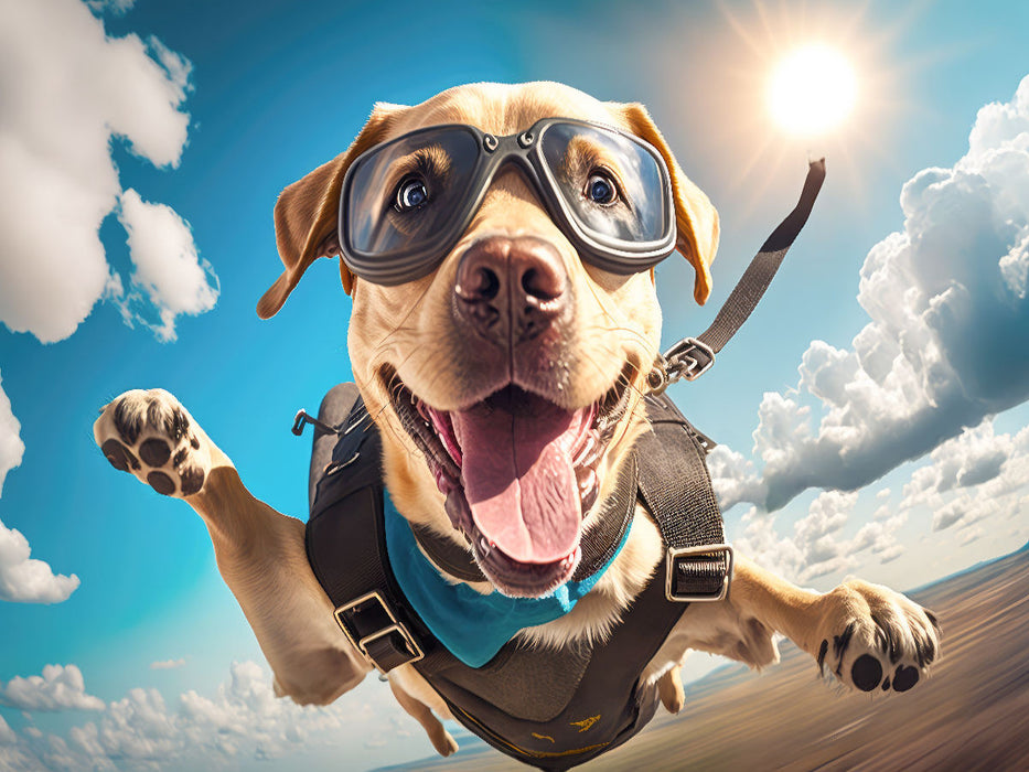 Labrador Balu lernt fliegen - CALVENDO Foto-Puzzle'
