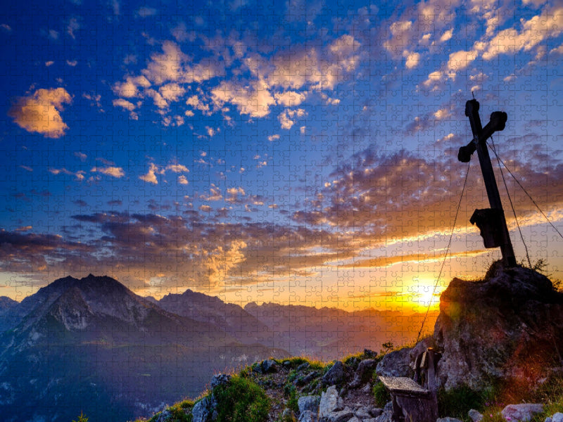 Sonnenuntergang im Nationalpark Berchtesgaden - CALVENDO Foto-Puzzle'