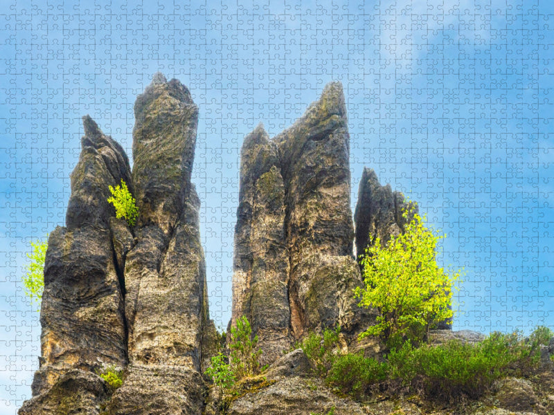 Nonnenfelsen (537m) in Jonsdorf am Südosthang des Buchberges. - CALVENDO Foto-Puzzle'
