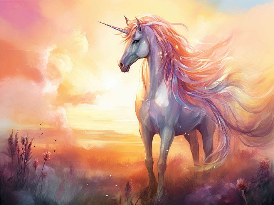 Einhorn im Sonnenuntergang - CALVENDO Foto-Puzzle'