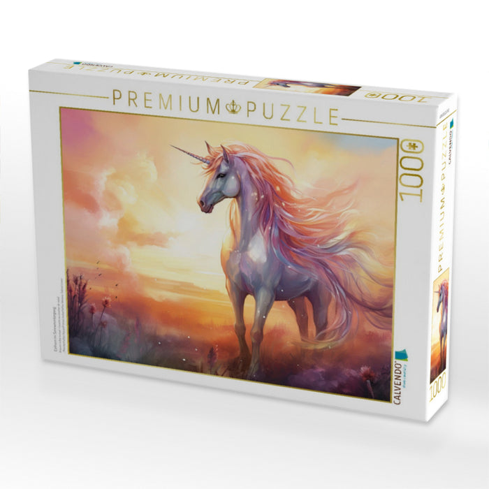 Einhorn im Sonnenuntergang - CALVENDO Foto-Puzzle'