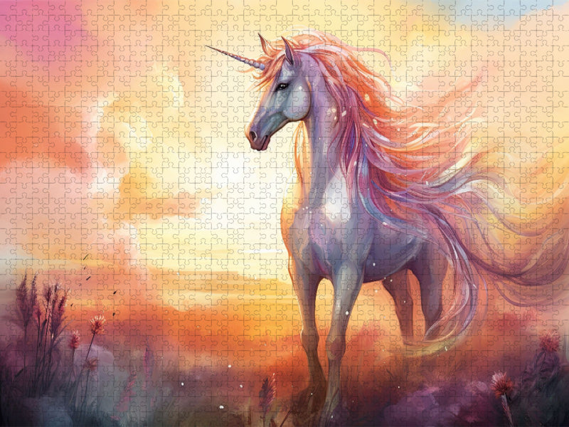 Einhorn im Sonnenuntergang - CALVENDO Foto-Puzzle'