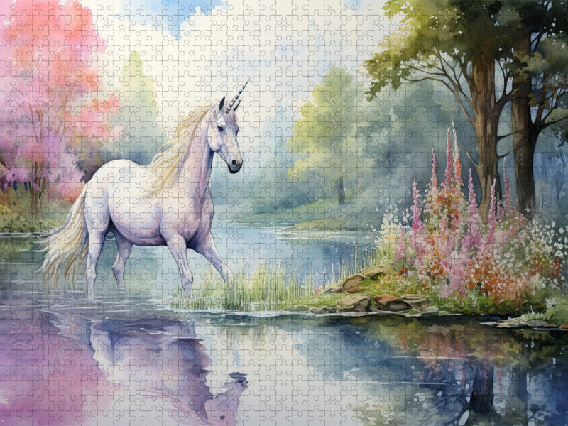 Einhorn am See - CALVENDO Foto-Puzzle'