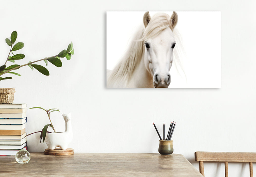 Premium Textil-Leinwand Ein Motiv aus dem Kalender "Only white animals"