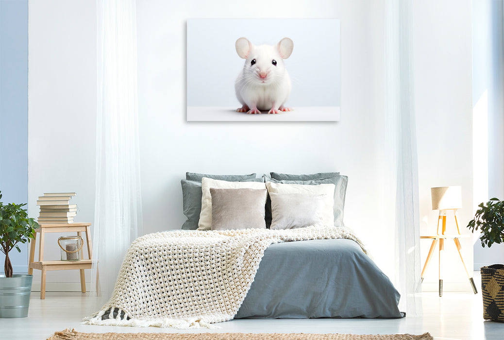 Premium Textil-Leinwand Ein Motiv aus dem Kalender "Only white animals"