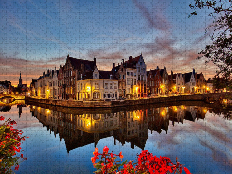 Brügge, Spiegelrei - CALVENDO Foto-Puzzle'