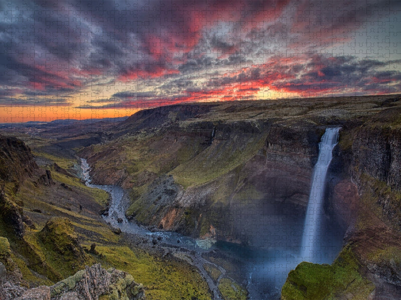 Háifoss í Fossá - CALVENDO Foto-Puzzle'