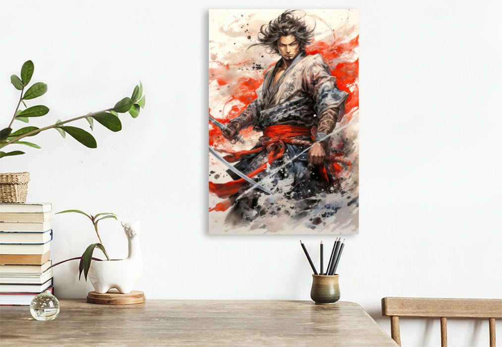 Premium Textil-Leinwand Der geschickte Samurai