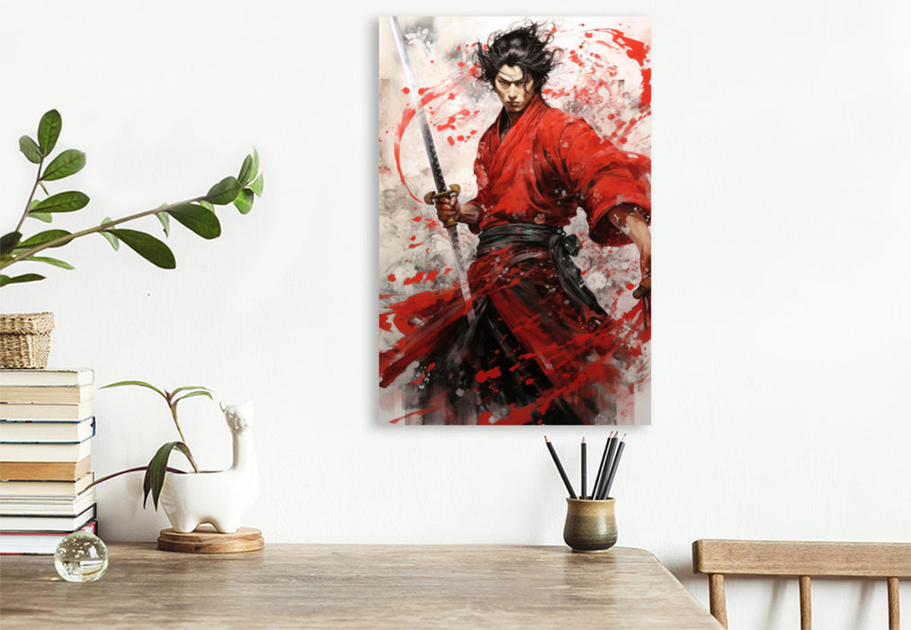 Premium Textil-Leinwand Der standhafte Samurai