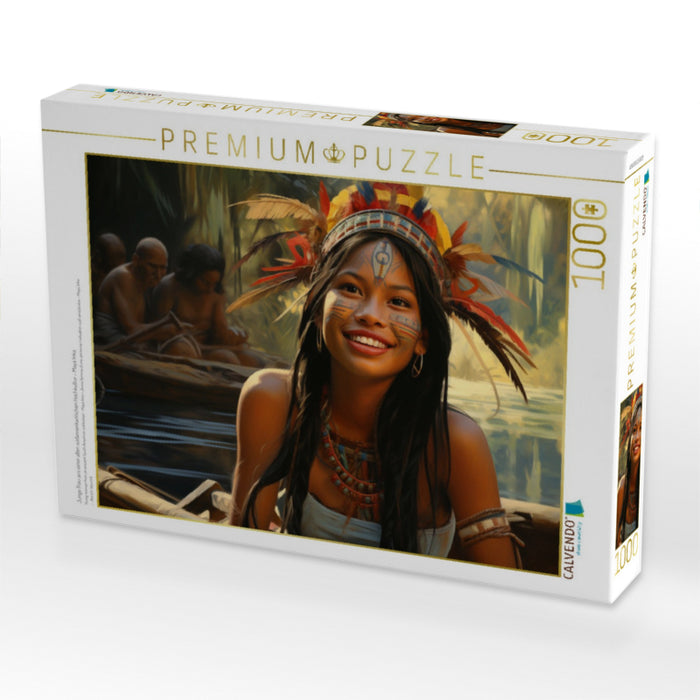 Junge Frau aus einer alten südamerikanischen Hochkultur - Maya Inka - CALVENDO Foto-Puzzle'