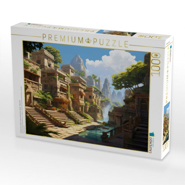 Fantasie einer alten südamerikanischen Stadt - Maya Inka - CALVENDO Foto-Puzzle'