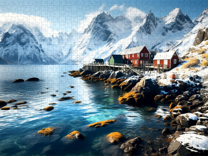 Rote Häuser - CALVENDO Foto-Puzzle'
