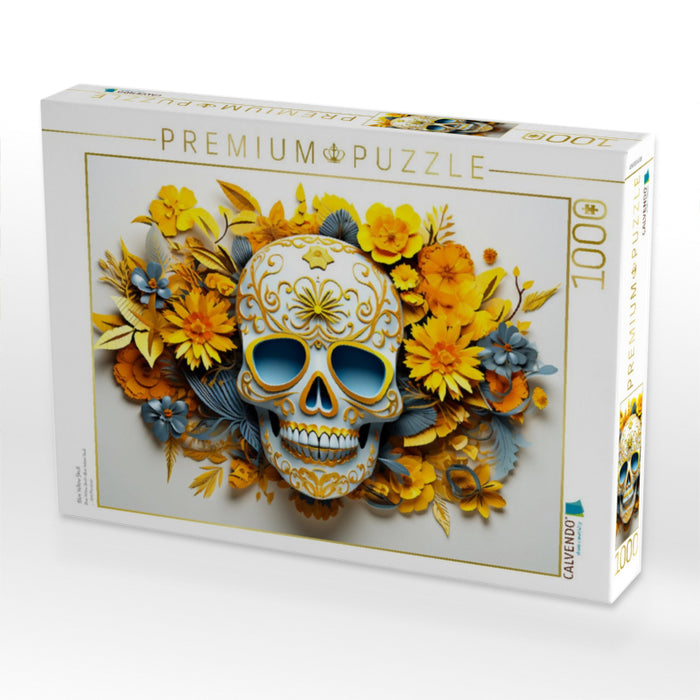 Blue Yellow Skull - CALVENDO Foto-Puzzle'