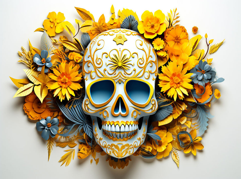Blue Yellow Skull - CALVENDO Foto-Puzzle'