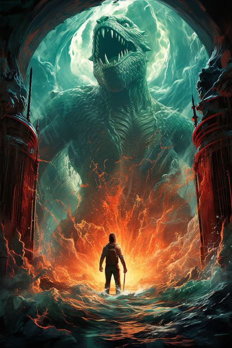 Premium Textil-Leinwand Das Ungeheuer aus der Tiefe - historisches Filmplakat zu einem Film, der nie gedreht wurde