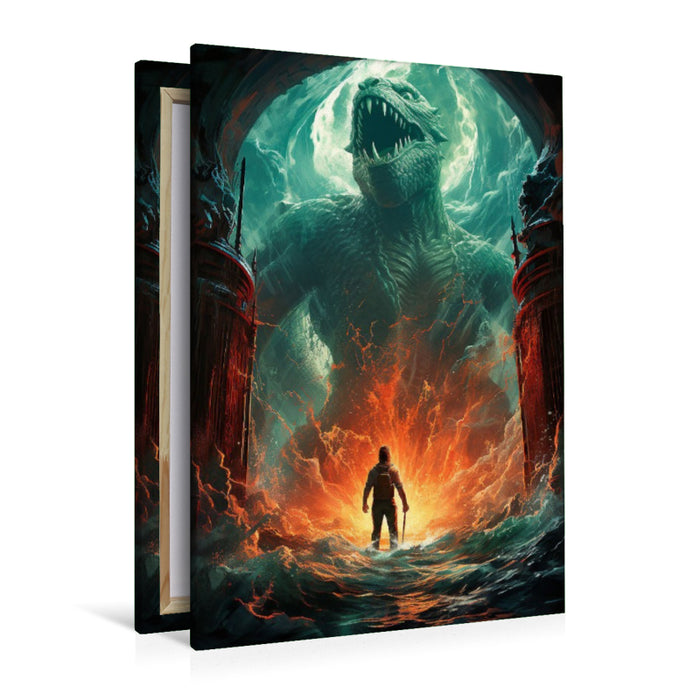 Premium Textil-Leinwand Das Ungeheuer aus der Tiefe - historisches Filmplakat zu einem Film, der nie gedreht wurde