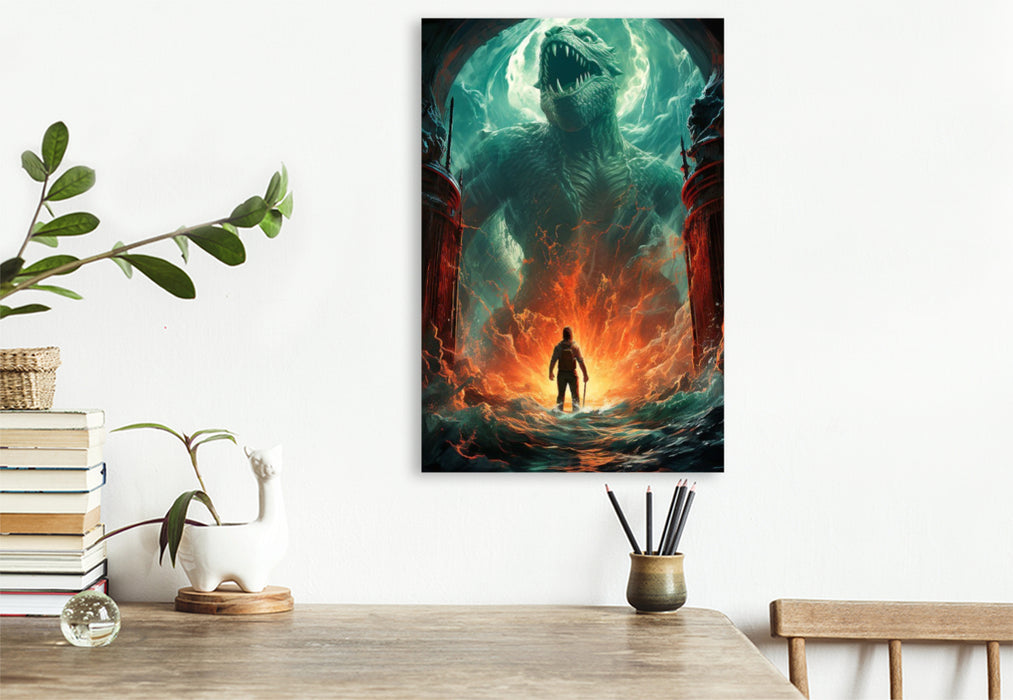 Premium Textil-Leinwand Das Ungeheuer aus der Tiefe - historisches Filmplakat zu einem Film, der nie gedreht wurde