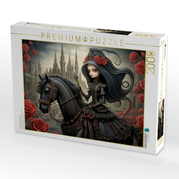 Gothic Queen mit Pferd - CALVENDO Foto-Puzzle'