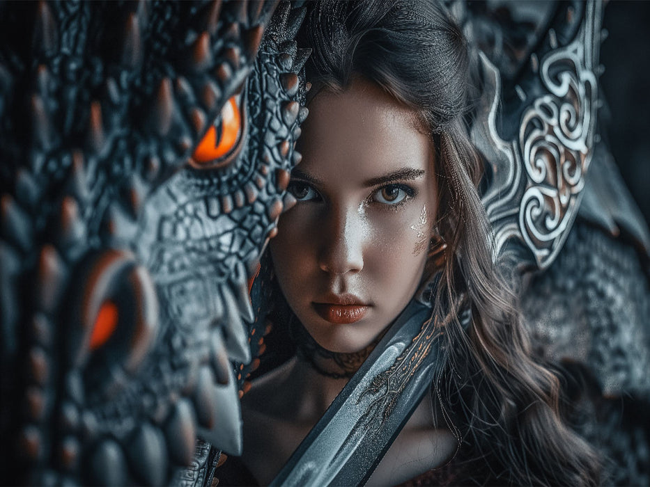 Der Schatten des Drachen verblasst im Licht des Mutes - CALVENDO Foto-Puzzle'
