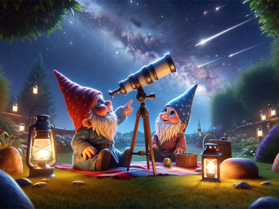 Sternengucker: Zwei Zwerge entdecken das Universum - CALVENDO Foto-Puzzle'