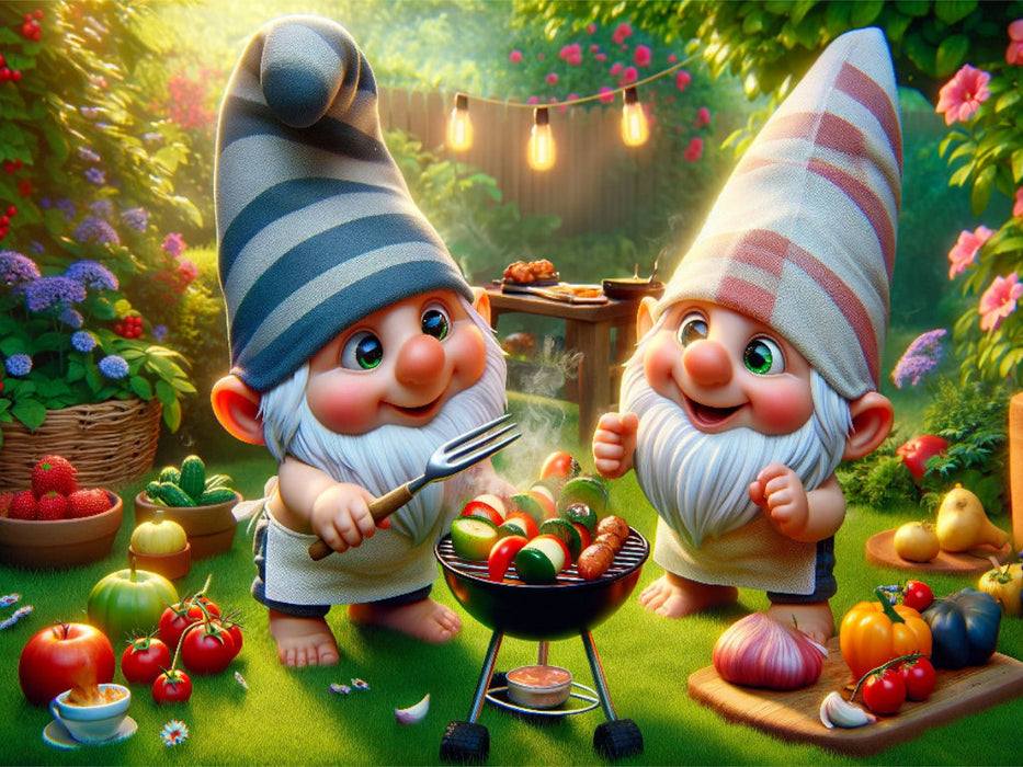 Grillfest im Zwergengarten: Kulinarische Entdeckungen im Miniaturparadies - CALVENDO Foto-Puzzle'