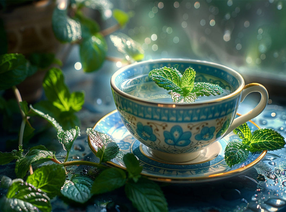 Pfefferminztee in der Tasse - CALVENDO Foto-Puzzle'