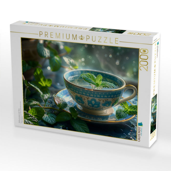 Pfefferminztee in der Tasse - CALVENDO Foto-Puzzle'