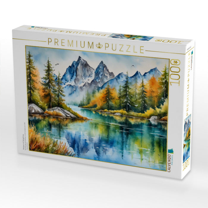 Bergsee mit Spiegelung - CALVENDO Foto-Puzzle'