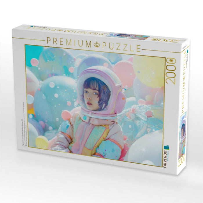 Figuren in einer bunten Welt im Anime-Stil - CALVENDO Foto-Puzzle'