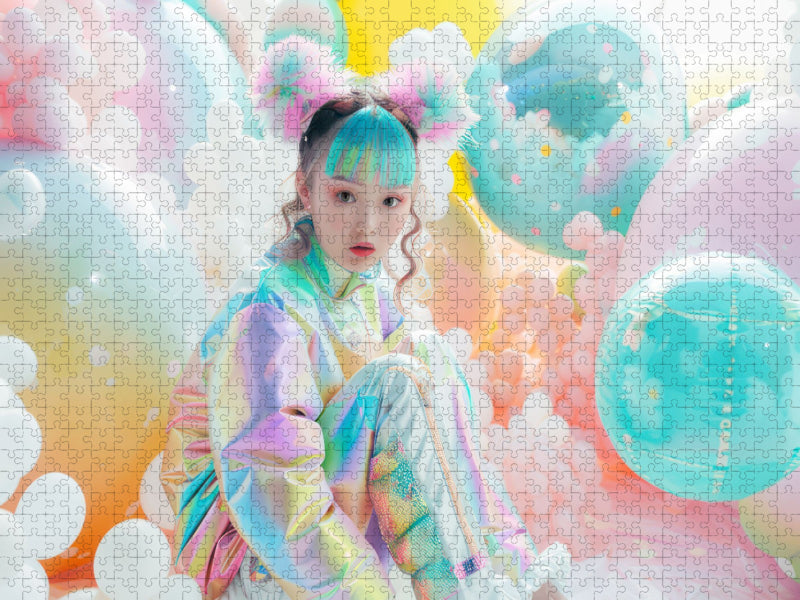 Charaktere in einer bunten Welt im Anime-Stil - CALVENDO Foto-Puzzle'