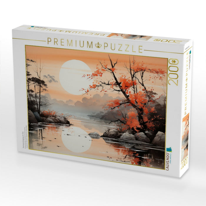 Sonnenuntergang am See - CALVENDO Foto-Puzzle'