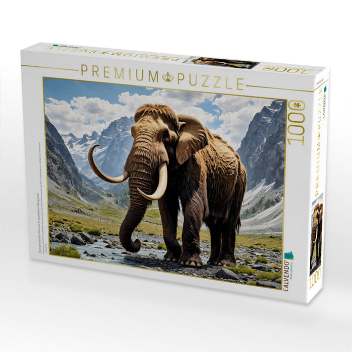 Beeindruckendes Mammut in vorzeitlicher Gebirgswelt - CALVENDO Foto-Puzzle'