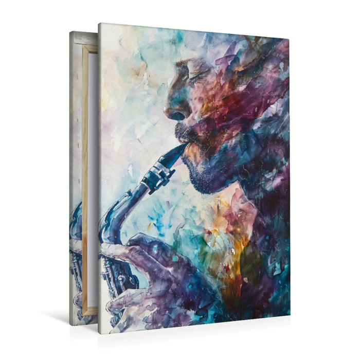 Premium Textil-Leinwand Der Saxophonist