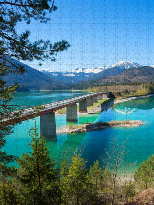 Brücke über den Sylvensteinsee - CALVENDO Foto-Puzzle'