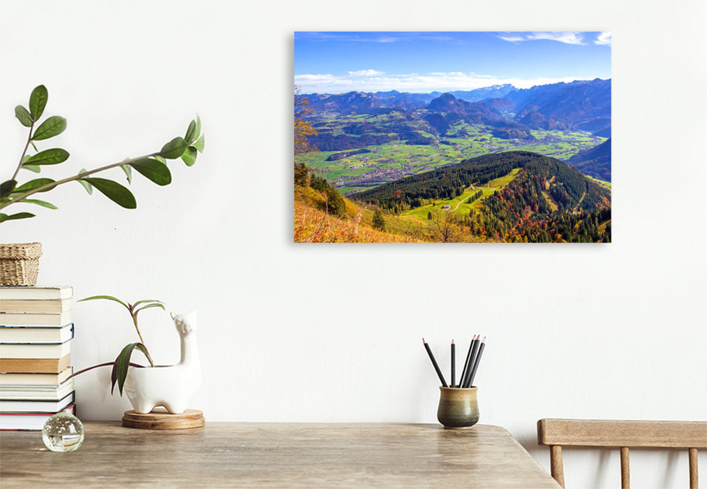 Premium Textil-Leinwand Der Ausblick von der Roßfeldstraße auf Kuchl