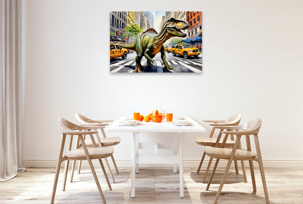 Premium Textil-Leinwand Tyrannus Saurus in New York