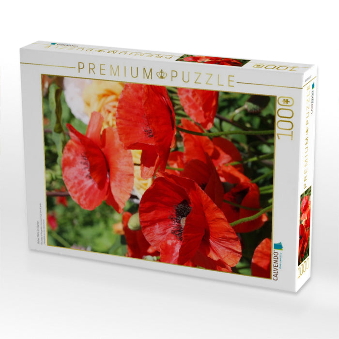 Roter Mohn im Garten - CALVENDO Foto-Puzzle'