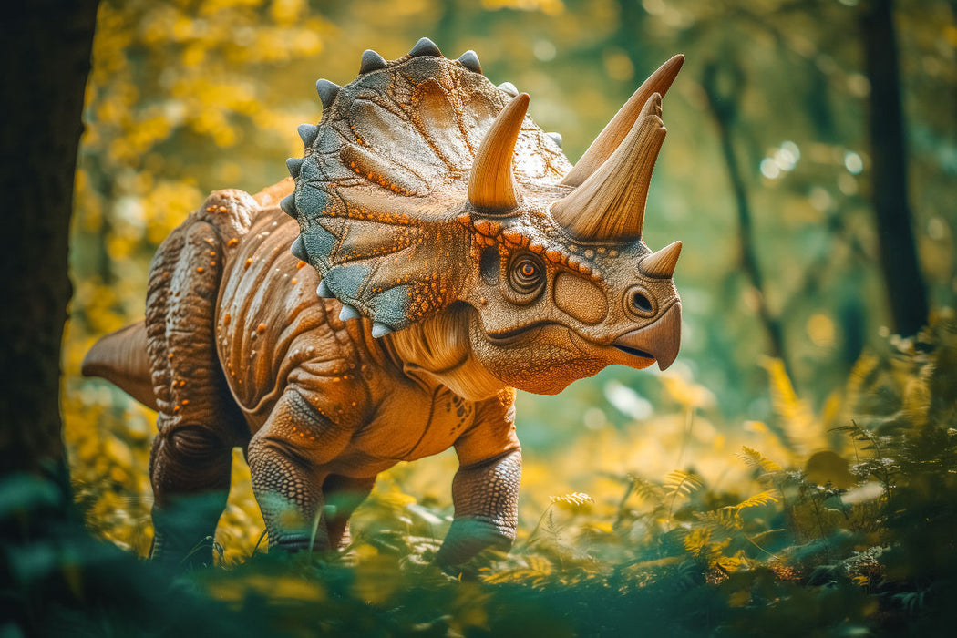 Premium Textil-Leinwand Triceratops