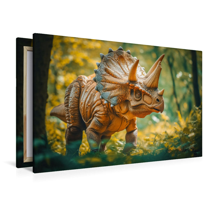 Premium Textil-Leinwand Triceratops