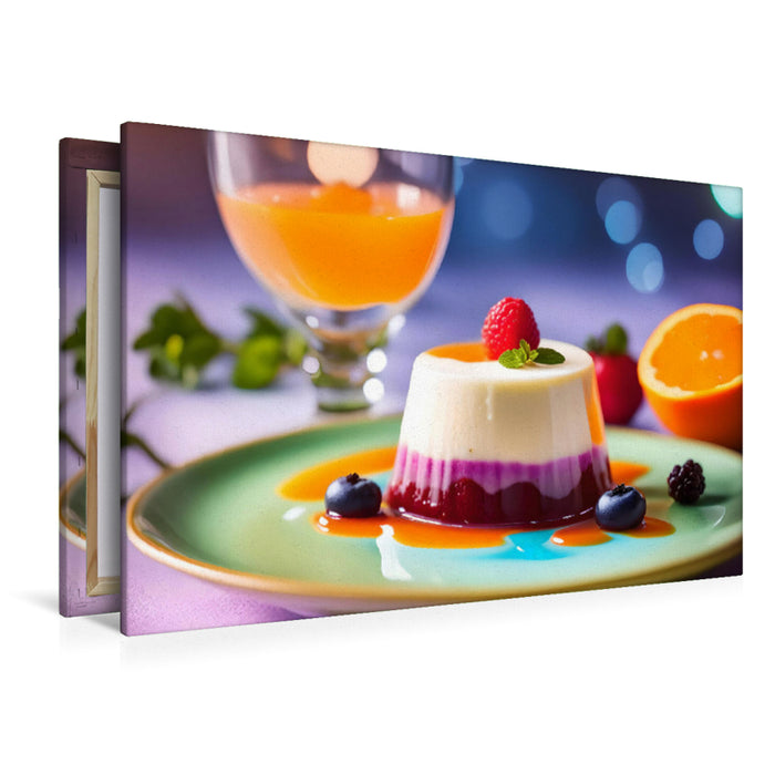 Premium Textil-Leinwand Panna Cotta