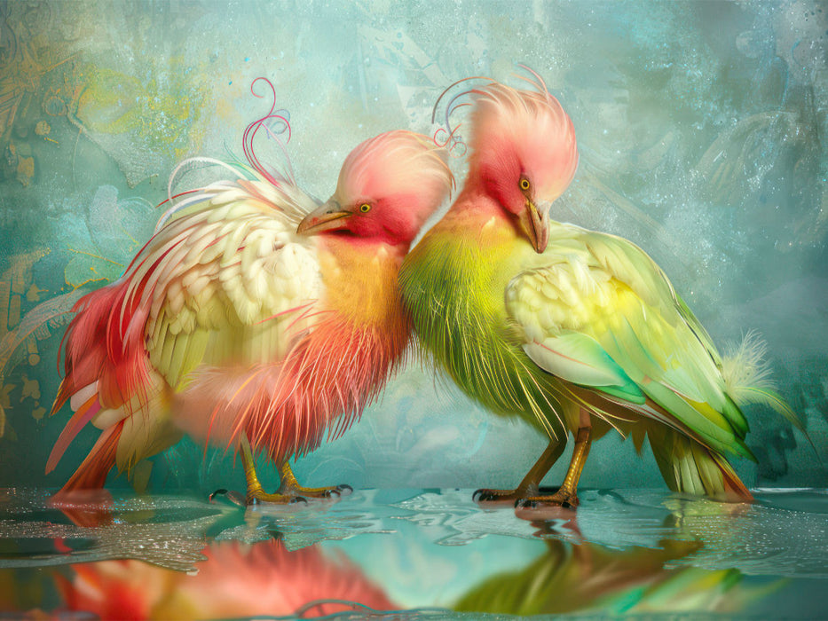 Bunte Fantasievögel - CALVENDO Foto-Puzzle'