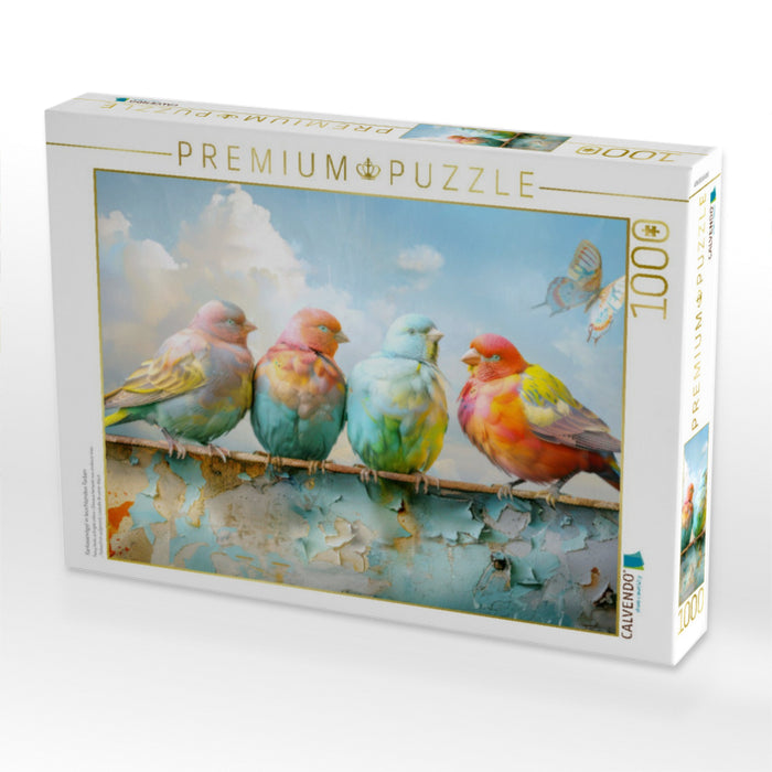 Fantasievögel in leuchtenden Farben - CALVENDO Foto-Puzzle'