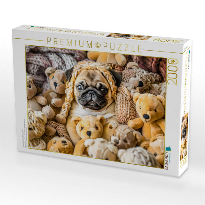 Mops im Kuscheltierparadies - CALVENDO Foto-Puzzle'