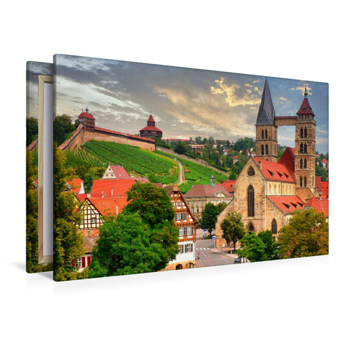 Premium Textil-Leinwand Ein Motiv aus dem Kalender Esslingen zwischen Tag und Nacht