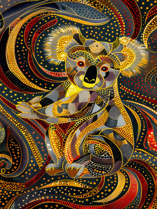 Koala im Stile der Aborigine-Kunst - CALVENDO Foto-Puzzle'